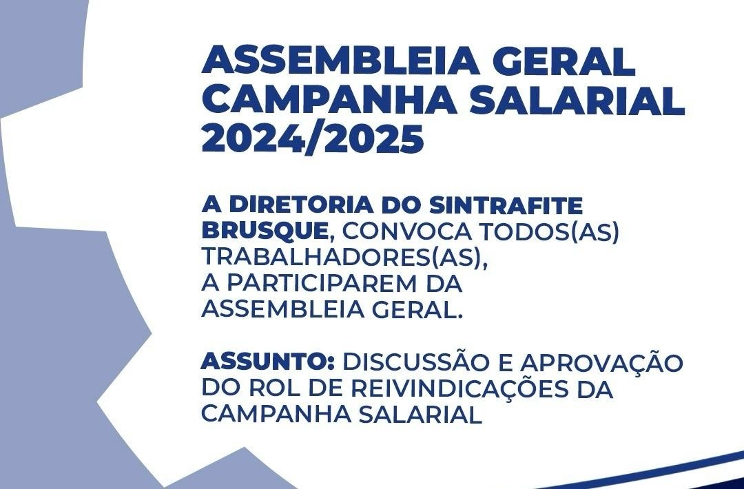 Sintrafite convoca trabalhadores têxteis para Assembleia que dará início à Campanha Salarial 2024